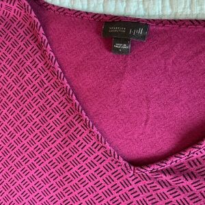 J. Jill Fuchsia Geometric Long Sleeve Top